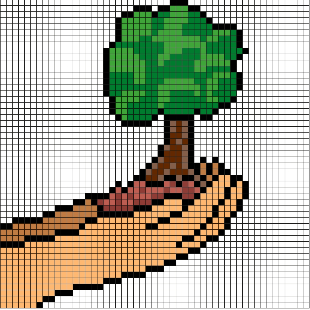 Pixel Art eines Baums