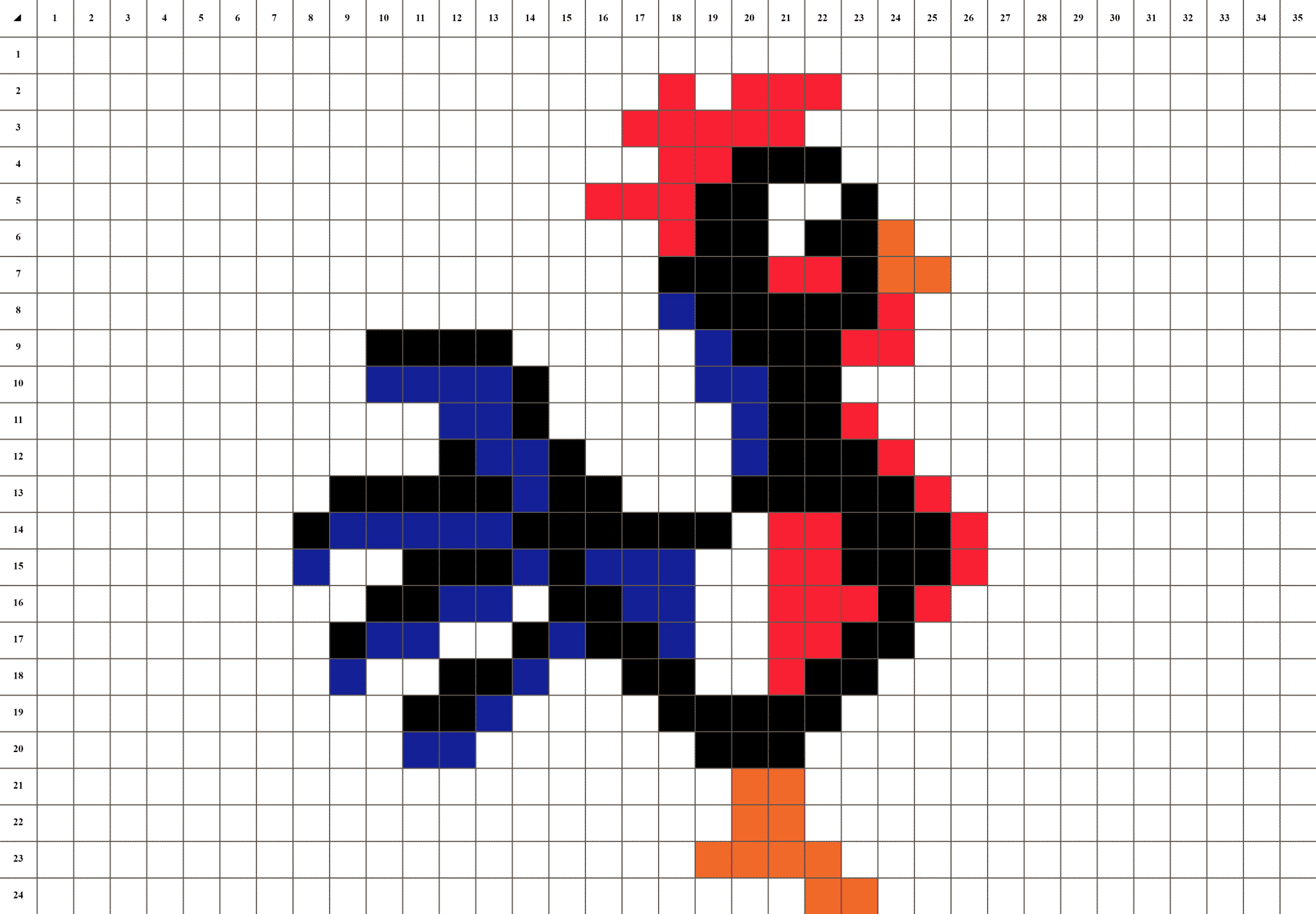 Pixel art sports rooster