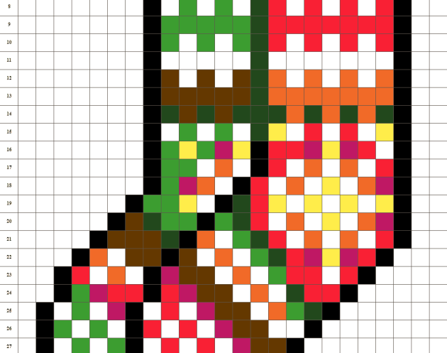 Weihnachtssocken Pixel art