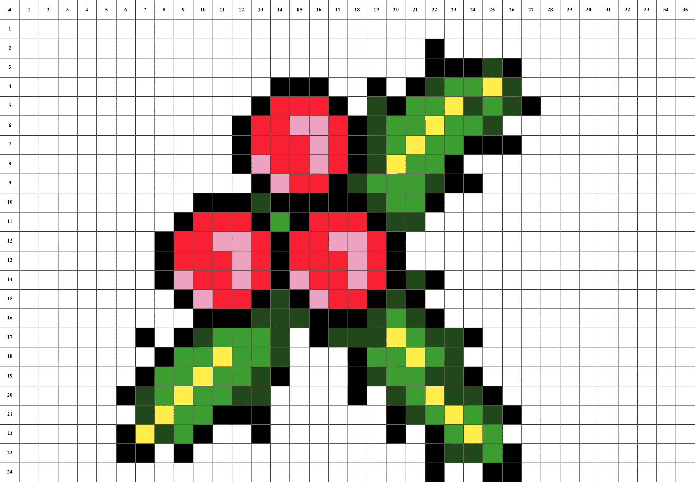 Weihnachtsstechpalme Pixel art