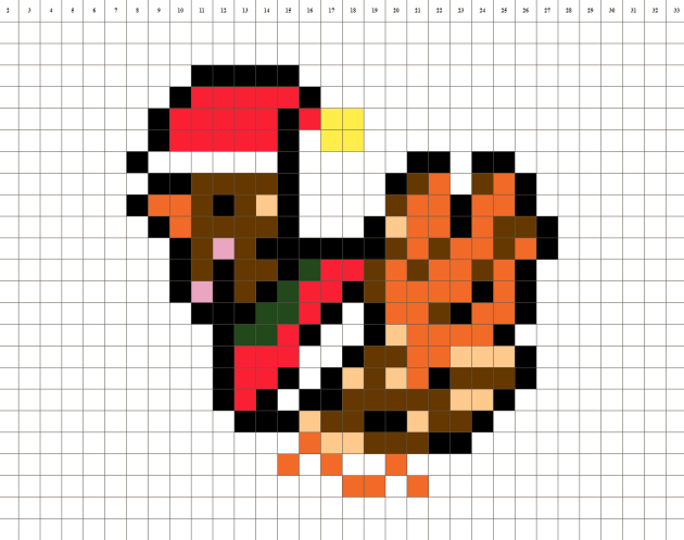 Weihnachtstruthahn Pixel art
