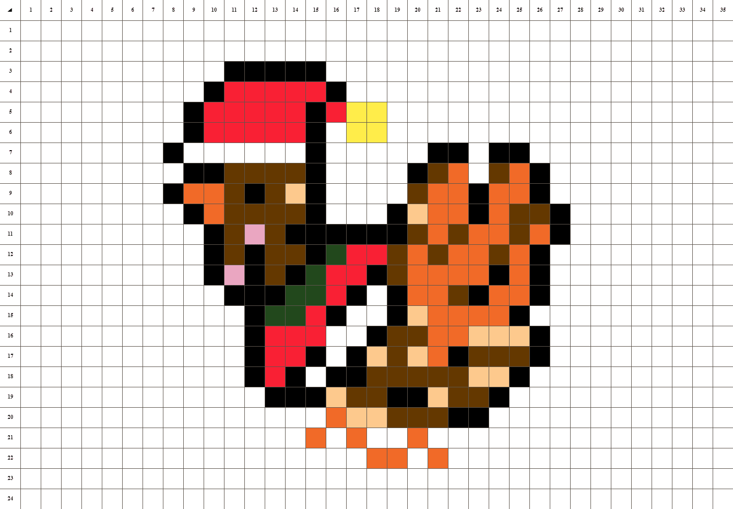 Weihnachtstruthahn Pixel art