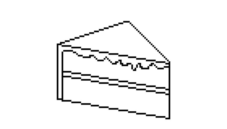 Zeichne ein Stück Pixel-Art-Kuchen 2