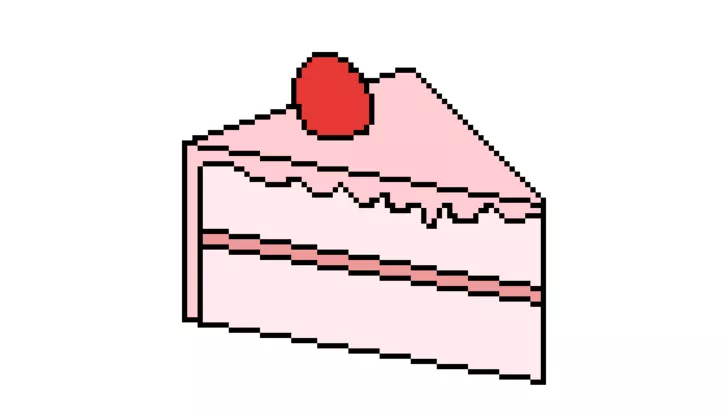 Zeichne ein Stück Pixel-Art-Kuchen 4