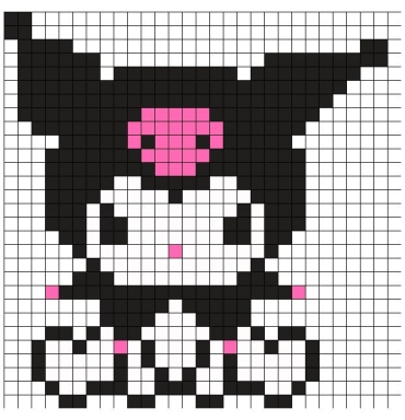 Pixel Art Kuromi - Free Template Download