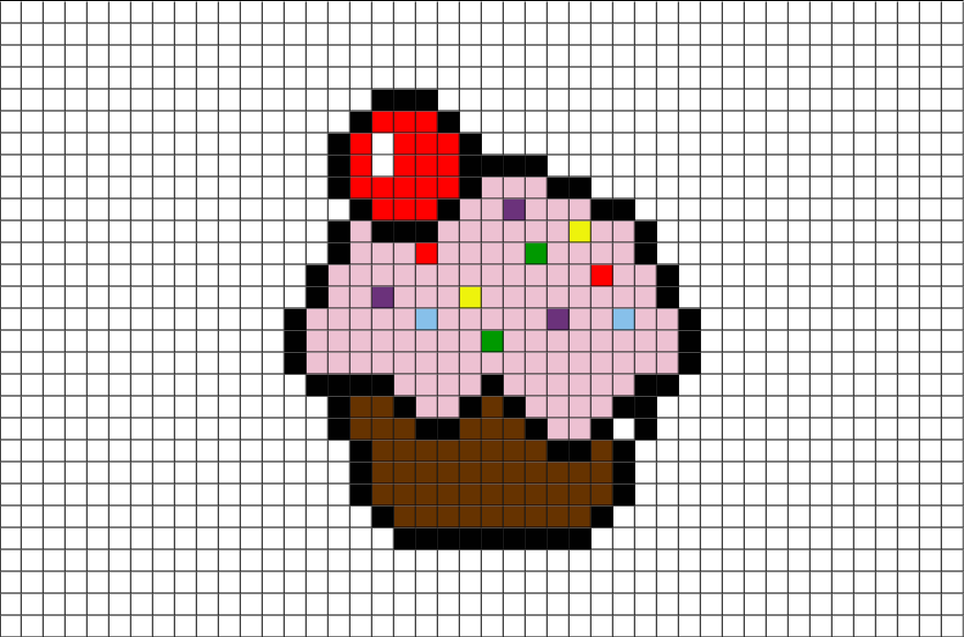 pixel art cupcake