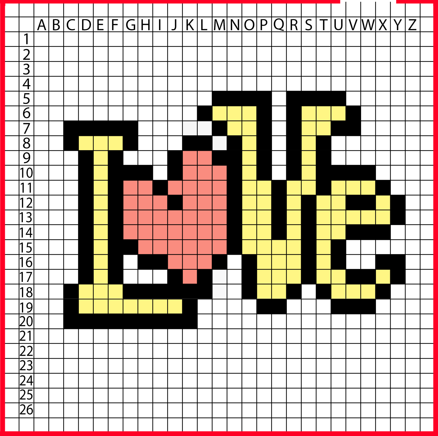 Toujours l'amour pixel art