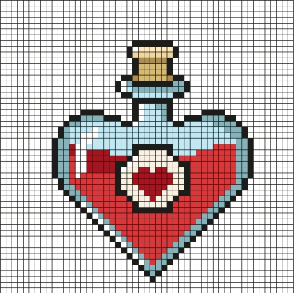 Pixel Art Love Potion - Free Template Download
