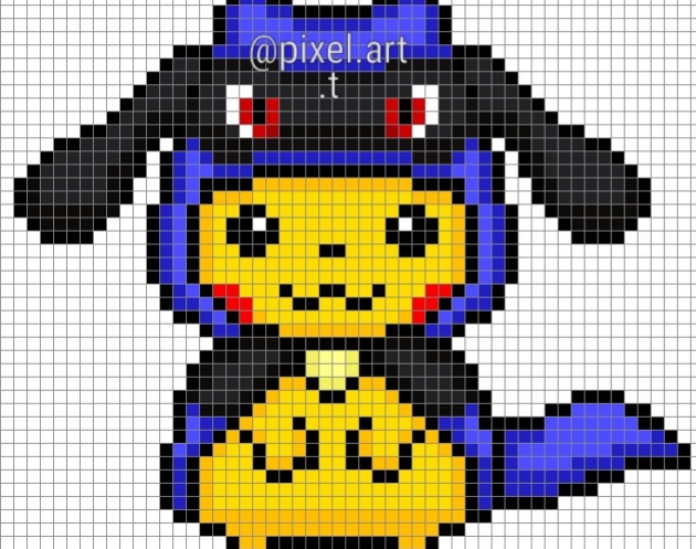 Pixel Art Pikachu in Verkleidung 12
