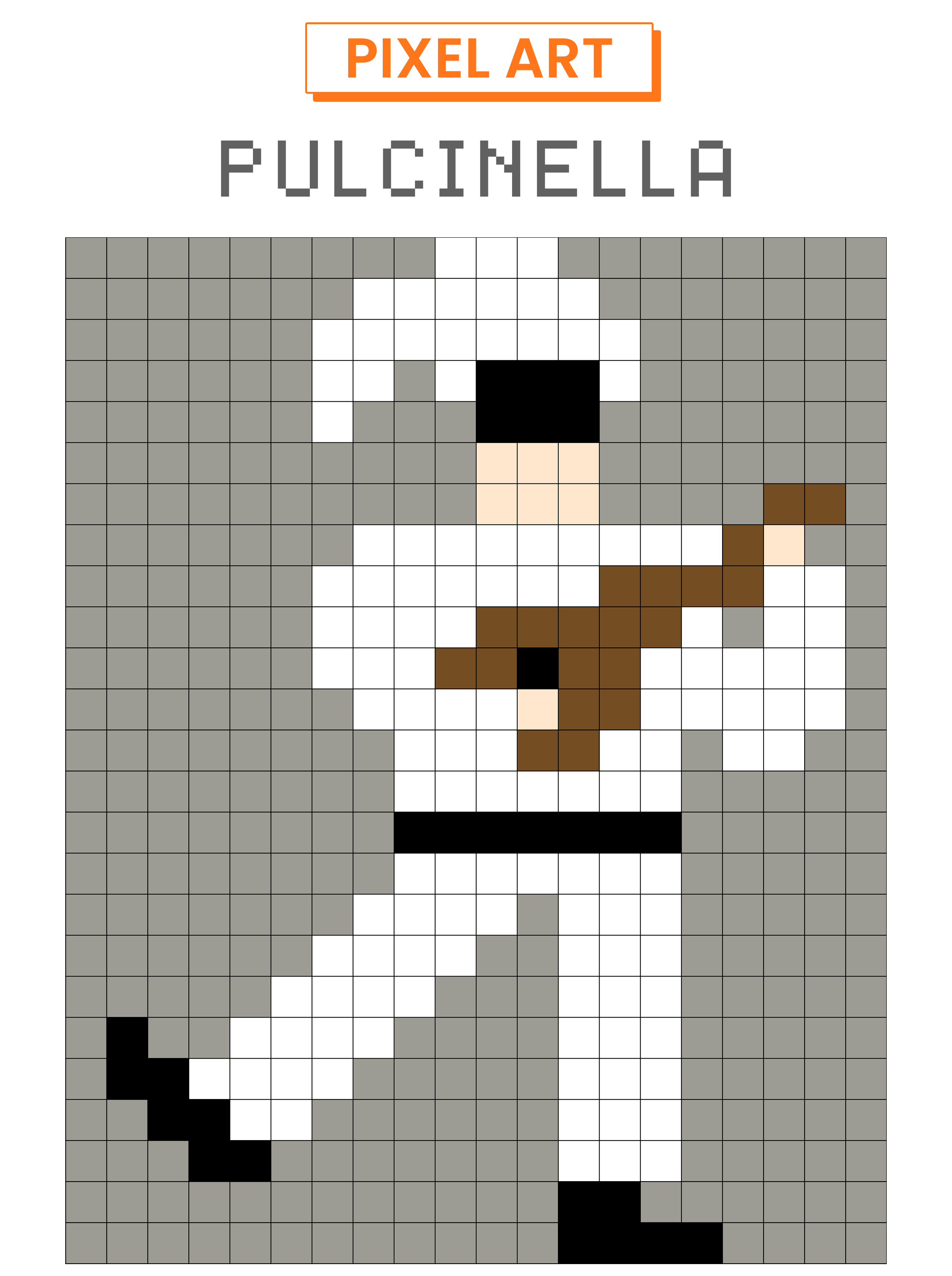 Pixel art Pulcinella
