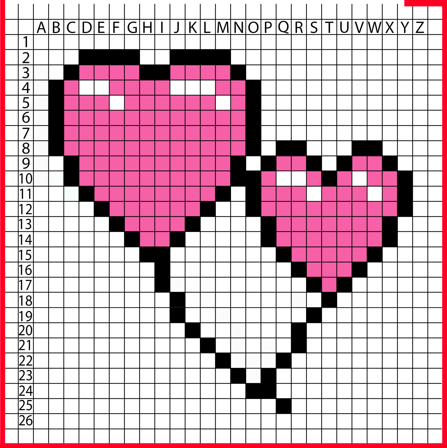 Les ballons de la Saint-Valentin Pixel art