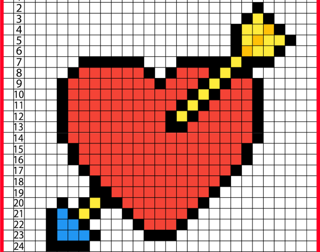 durchbohrtes Herz pixel art