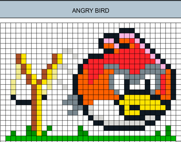 Angry Bird Red pixel art