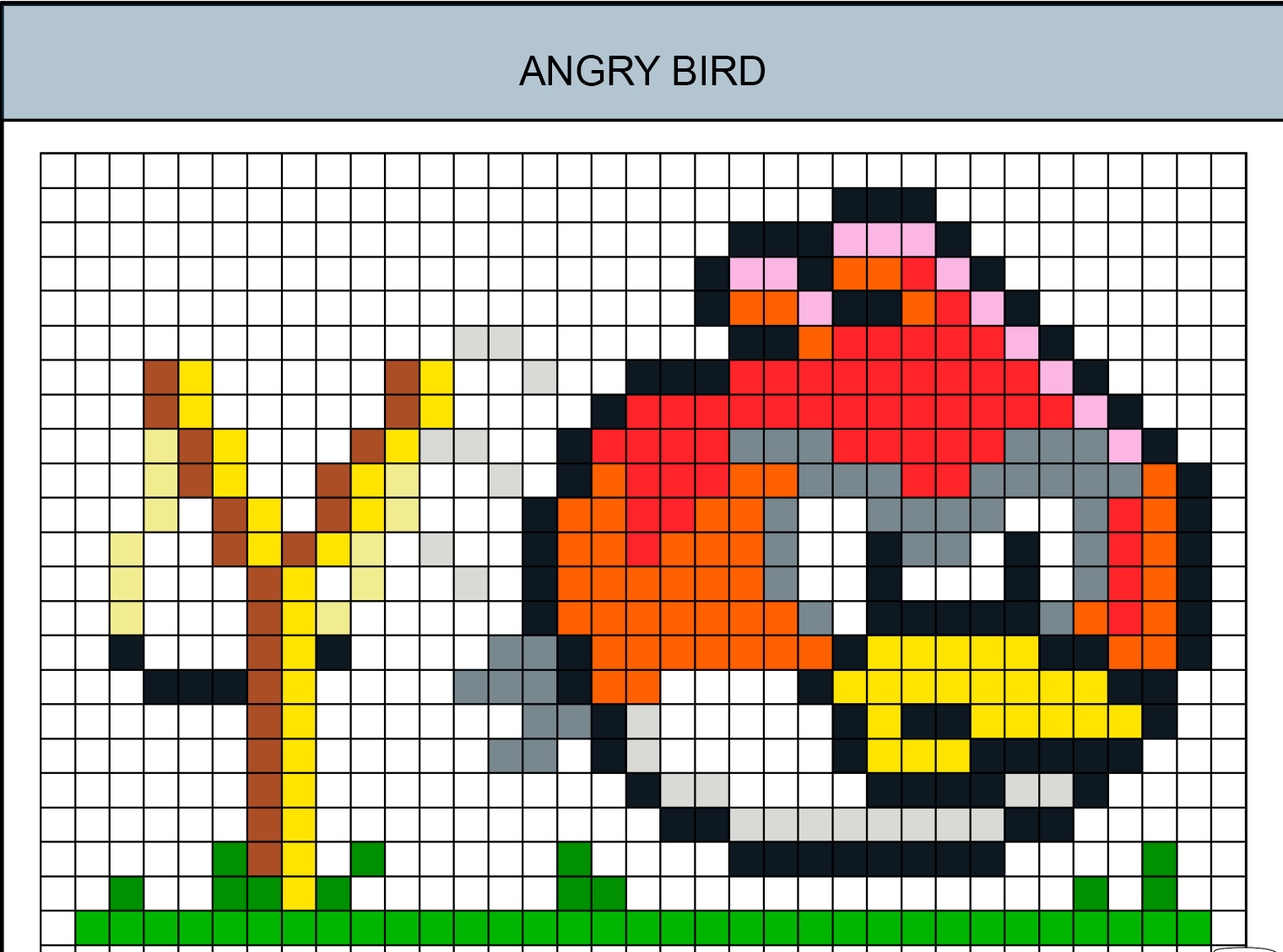 Angry Bird Red pixel art