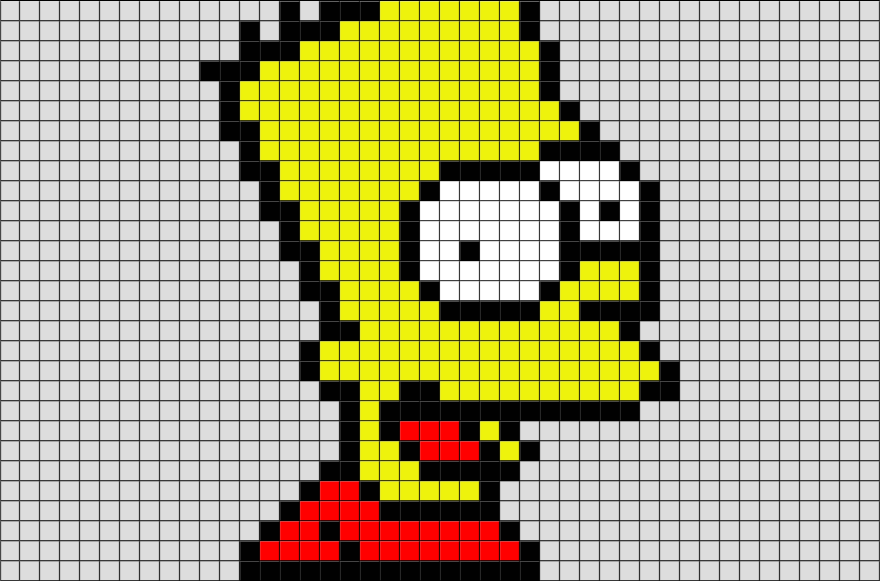 Bart Simpson pixel art