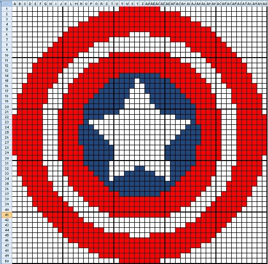 Le bouclier de Captain America pixel art