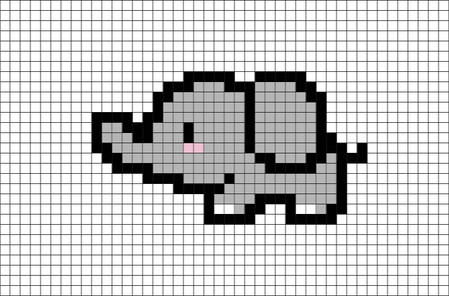 Elefant pixel art