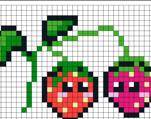 fraises pixel art