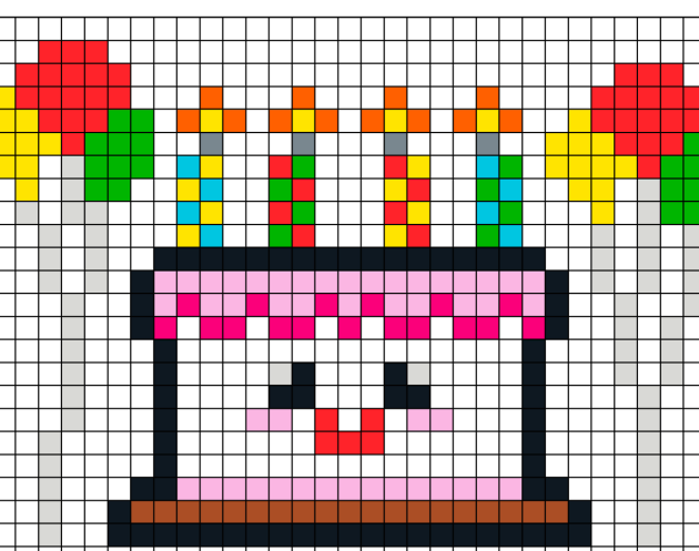 Geburtstagskuchen Pixel art