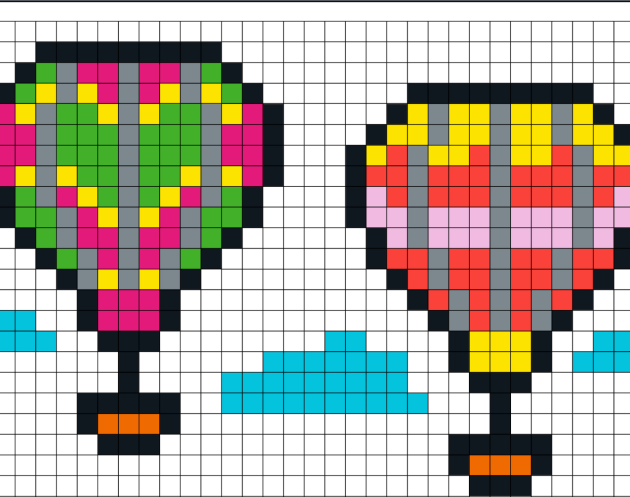 Heißluftballon pixel art