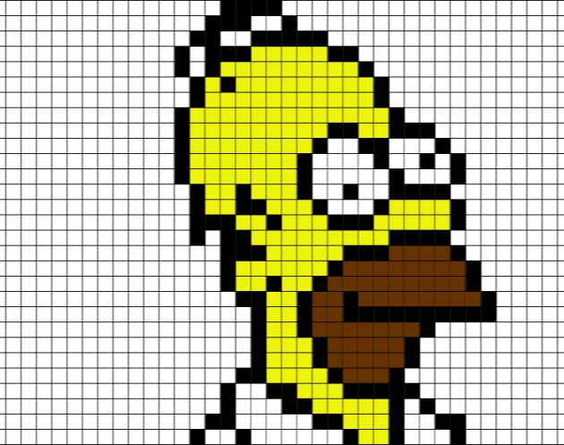 Homer Simpson pixel art