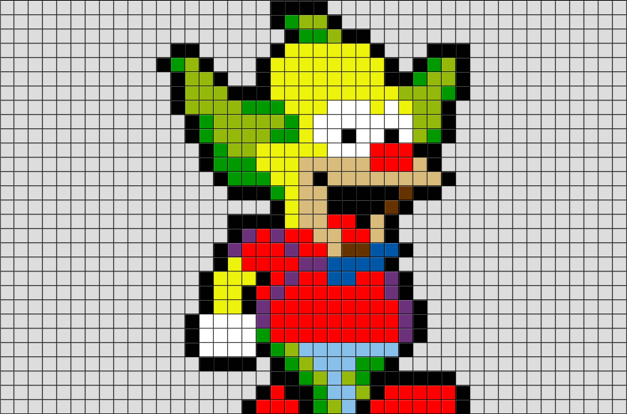 Krusty the Clown pixel art