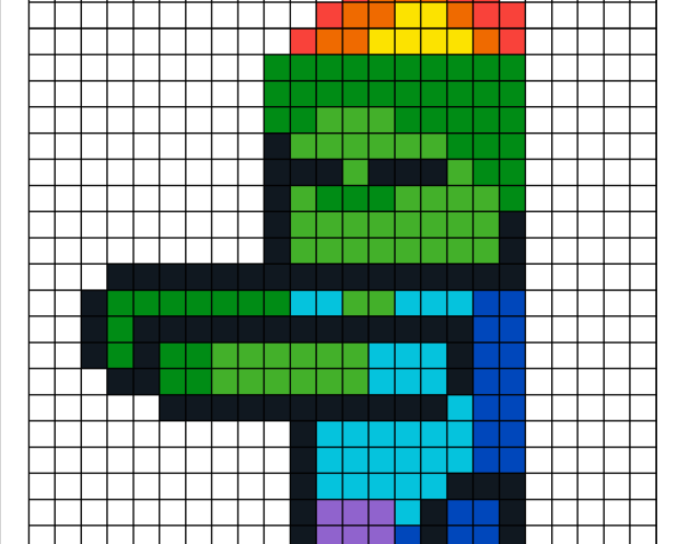 Minecraft zombie pixel art