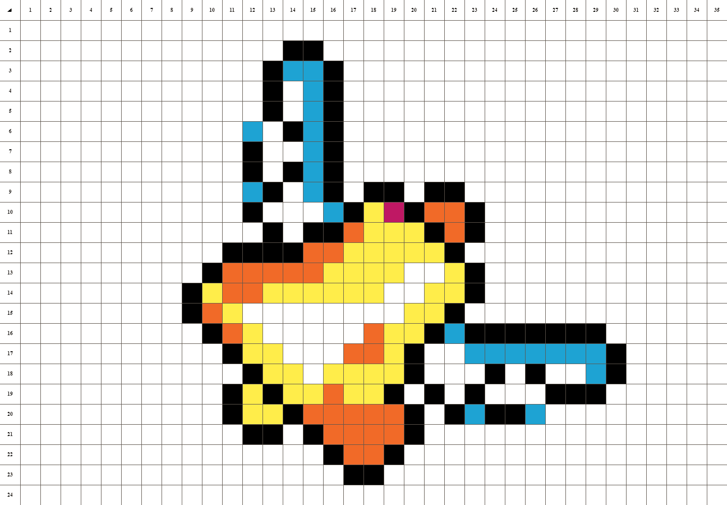 daffodil pixel art