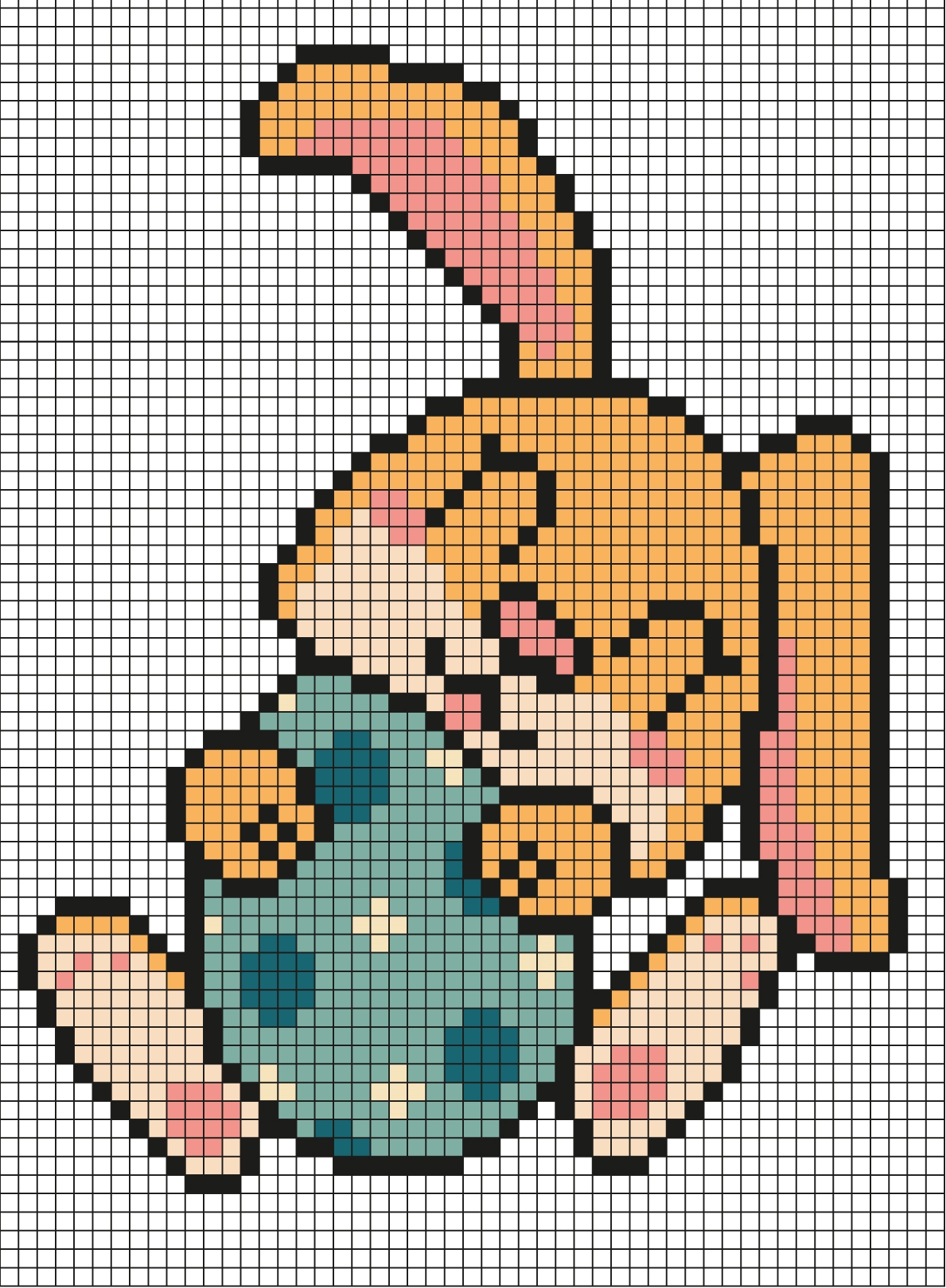 Easter Bunny pixel art