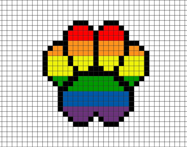 Regenbogenpfote pixel art
