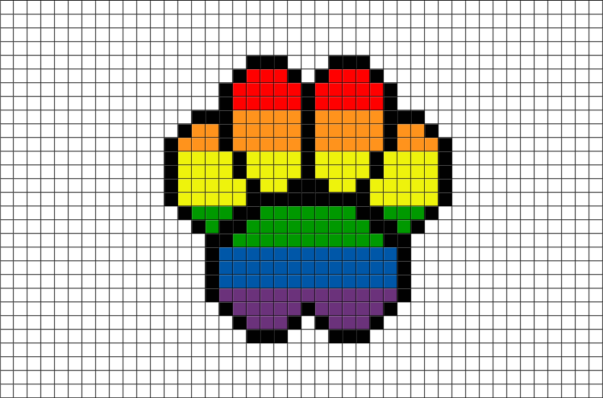 Regenbogenpfote pixel art