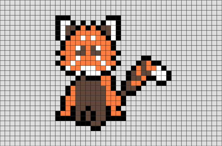 Roter Panda pixel art