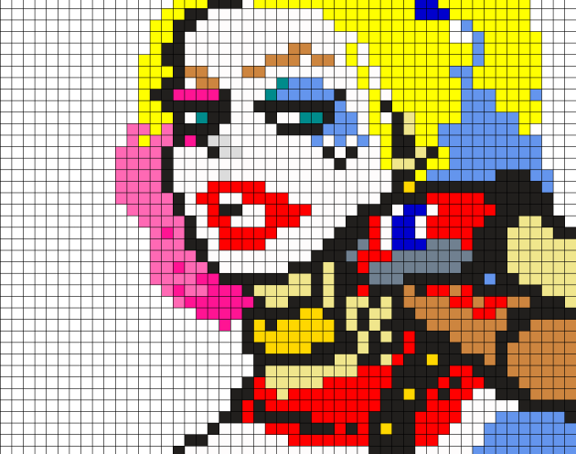 pixel art Harley Quinn
