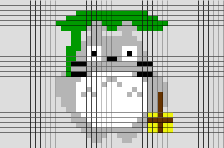 totoro pixel art