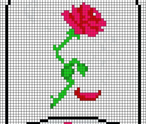 Die Schöne und das Biest Rose pixel art