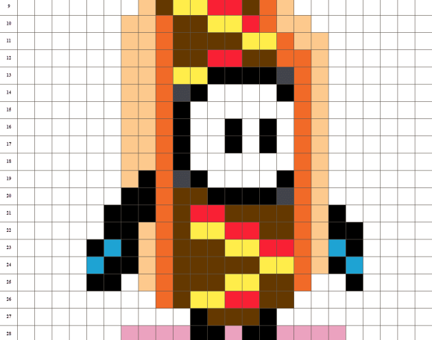 Fall Guys Hot Dog pixel art