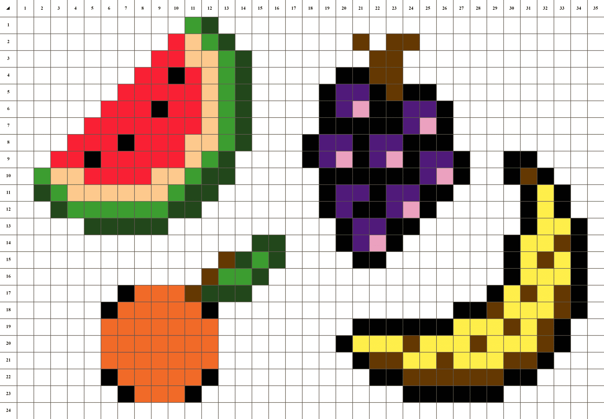 Fruchtsalat pixel art
