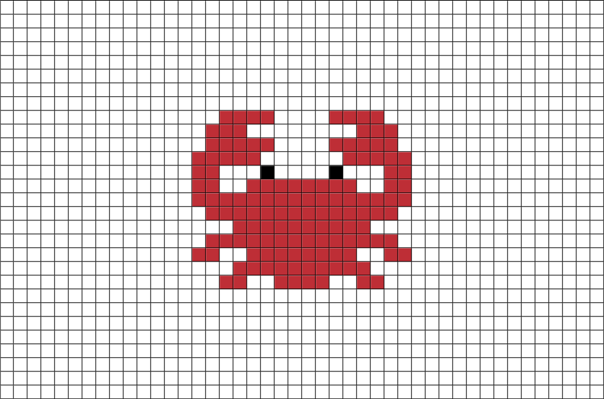 Krabbe pixel art