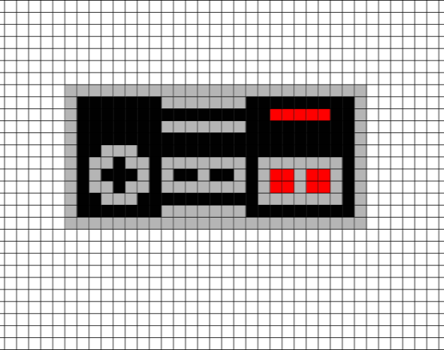Nintendo NES-Controller pixel art