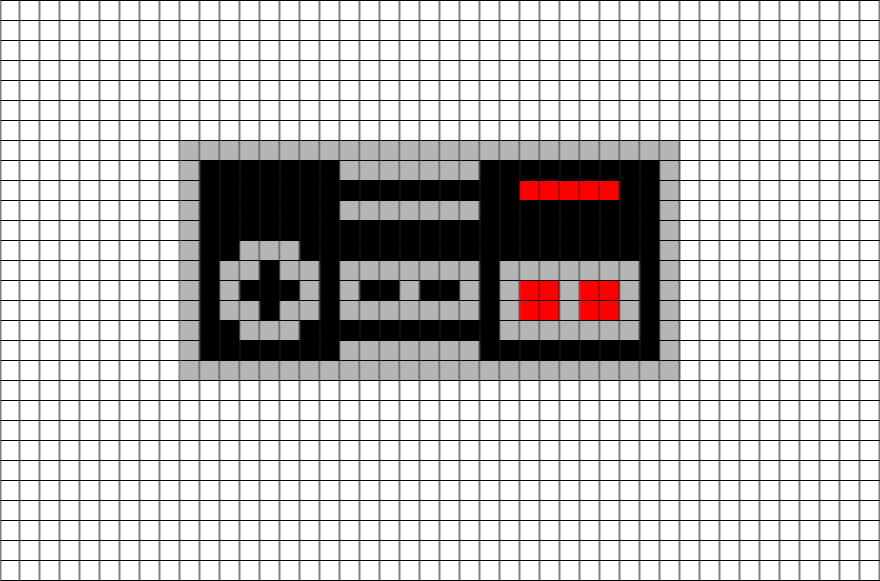 Nintendo NES-Controller pixel art