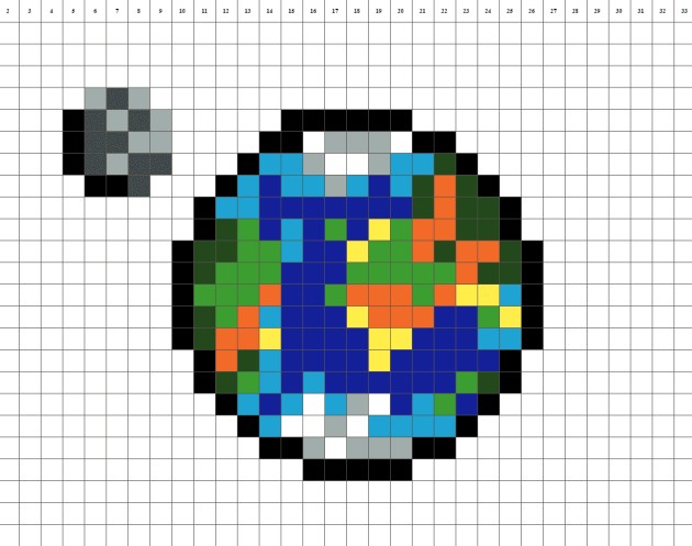 Planet Erde pixel art
