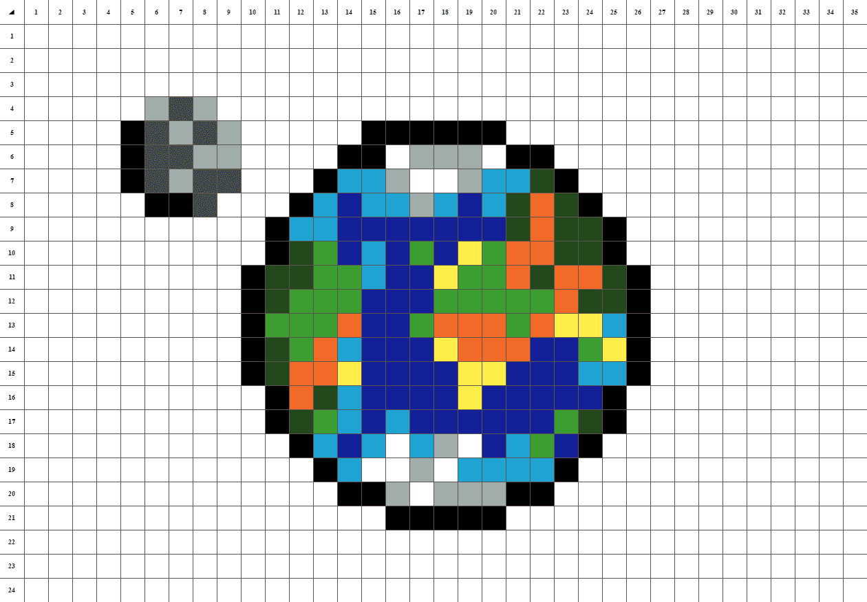 Planet Erde pixel art