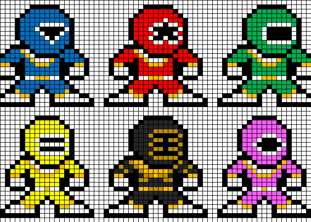 Power Rangers pixel art