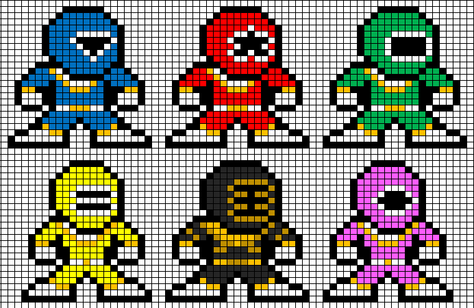 Power Rangers pixel art