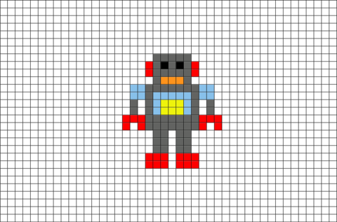 Roboter pixel art
