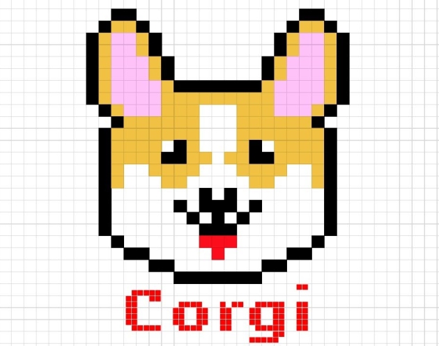 Welsh corgi cinsi köpek pixel art
