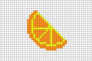 Orangenscheibe pixel art