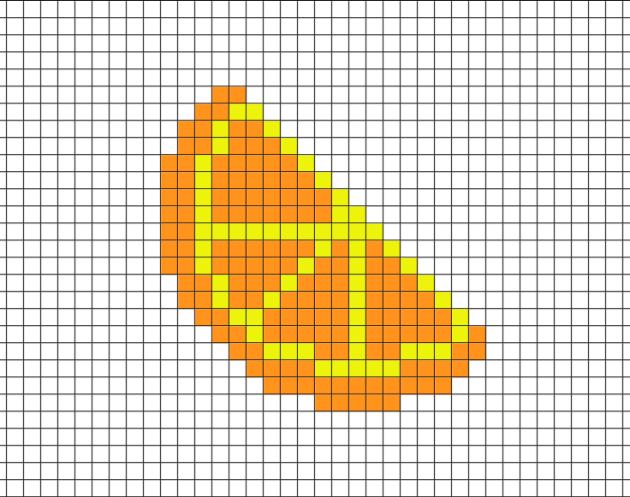 plátek pomeranče pixel art