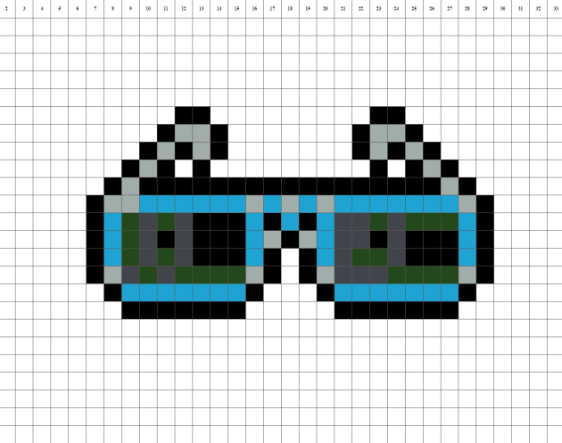 Sonnenbrille pixel art