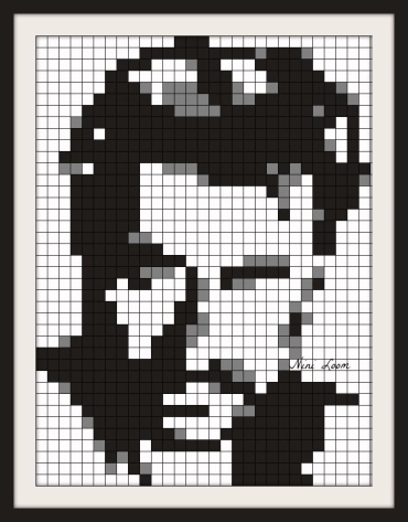 Pixel Art Johnny Hallyday - Free Template Download